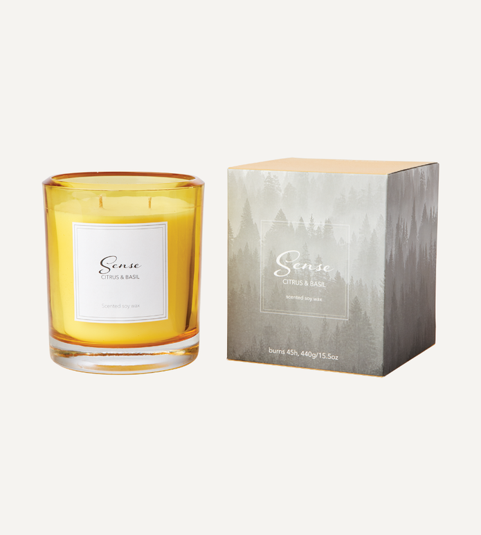 SENSE Doftljus Citrus & basil, Gul