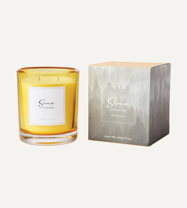 SENSE Doftljus Citrus & basil, Gul