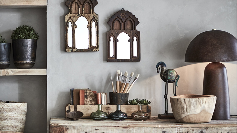 FUNGI Bordslampa L, Brun