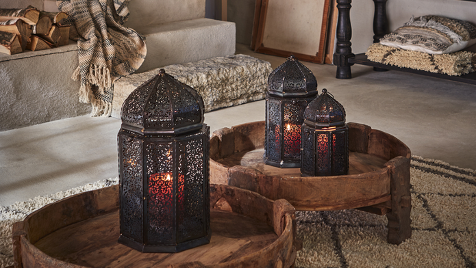 ORYX Lykta, Svart SET OM 3