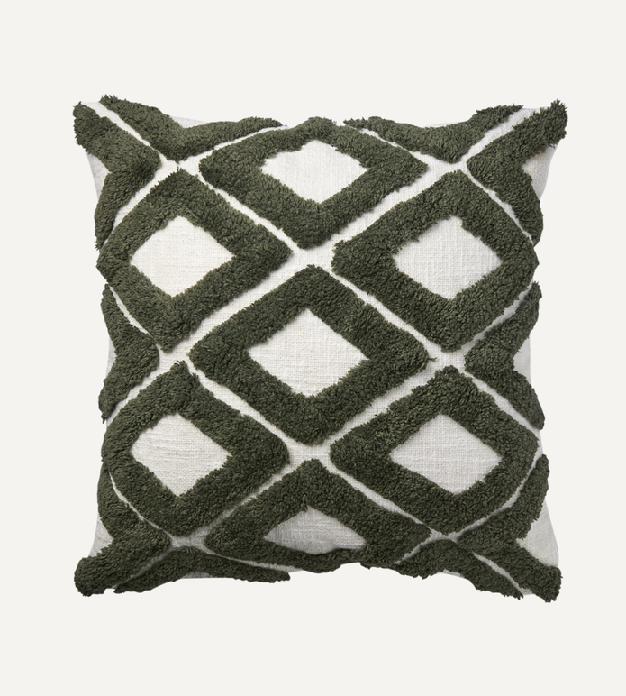 FLORIAN Kuddfodral 50x50 Grön/elfenben 2-PACK