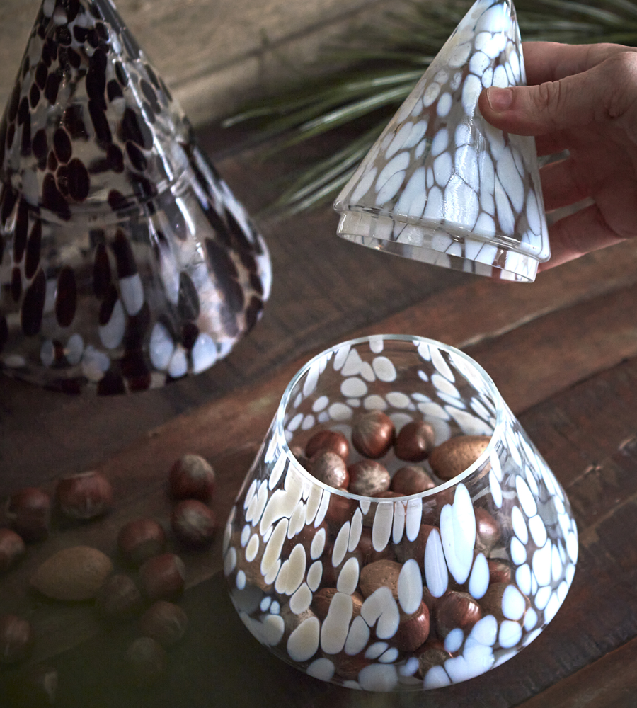 PARTY Skål med lock, Vit/isblå