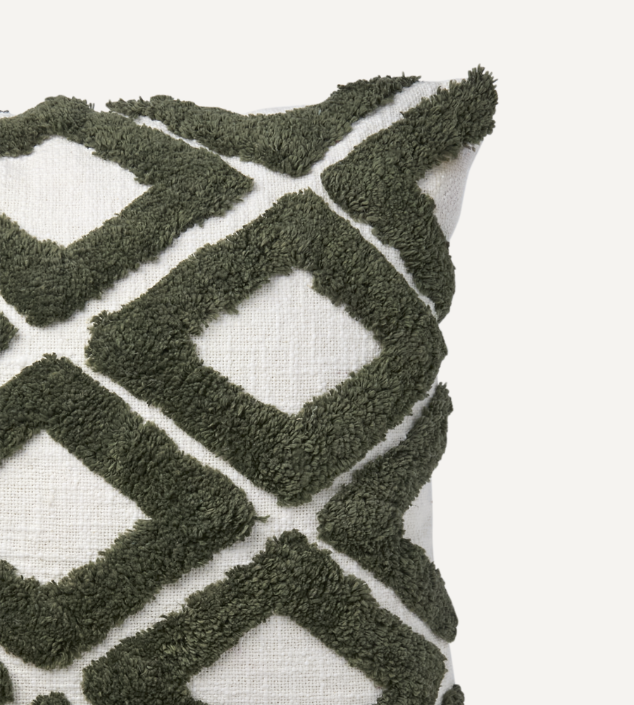 FLORIAN Kuddfodral 50x50 Grön/elfenben 2-PACK