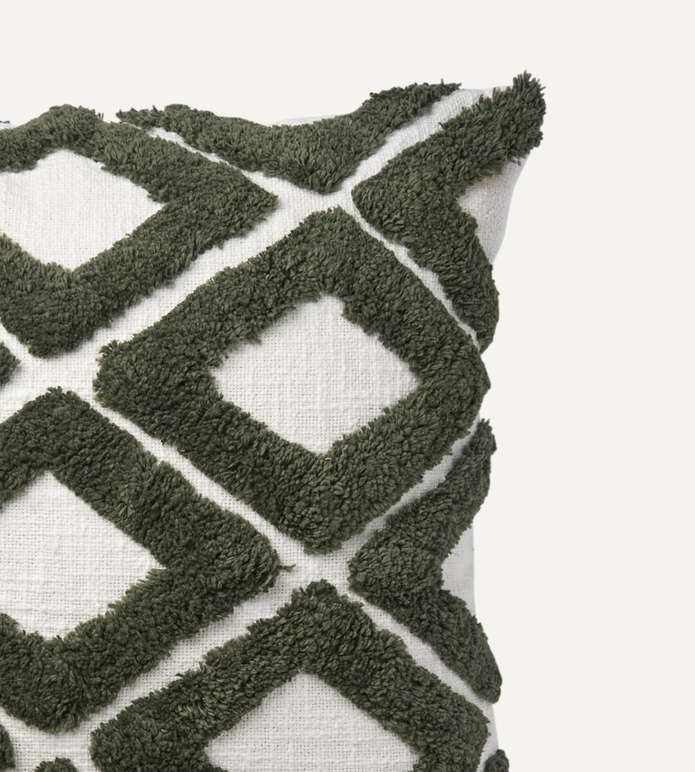 FLORIAN Kuddfodral 50x50 Grön/elfenben 2-PACK