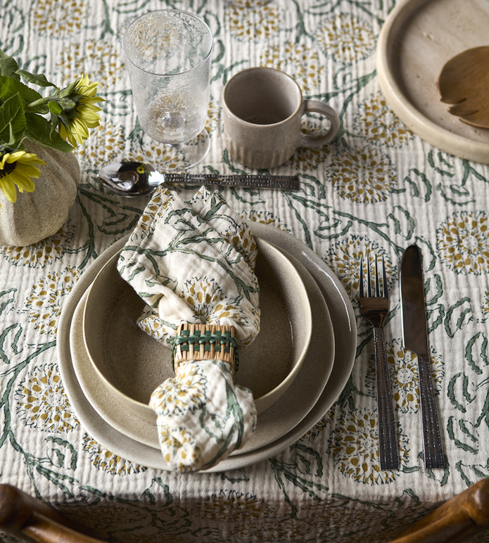 AGNES Bordsduk, Grön/gul 250x150