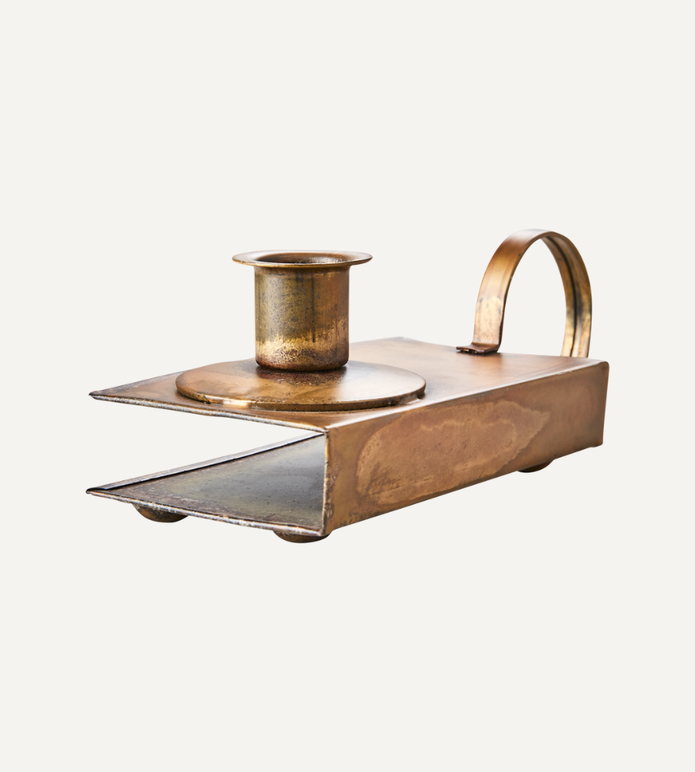 THOMAS Tändsticksaskhållare/ljusstake, Mässingsfärgad