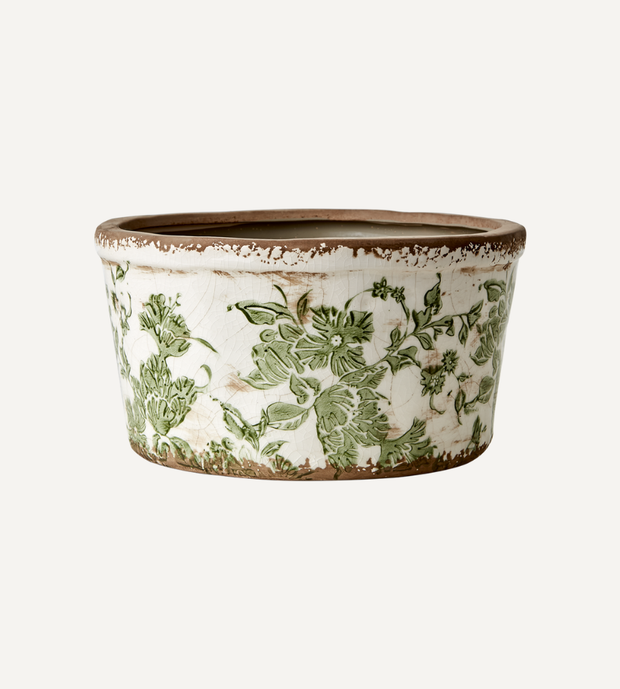 VICTORIA Kruka Vit/grön