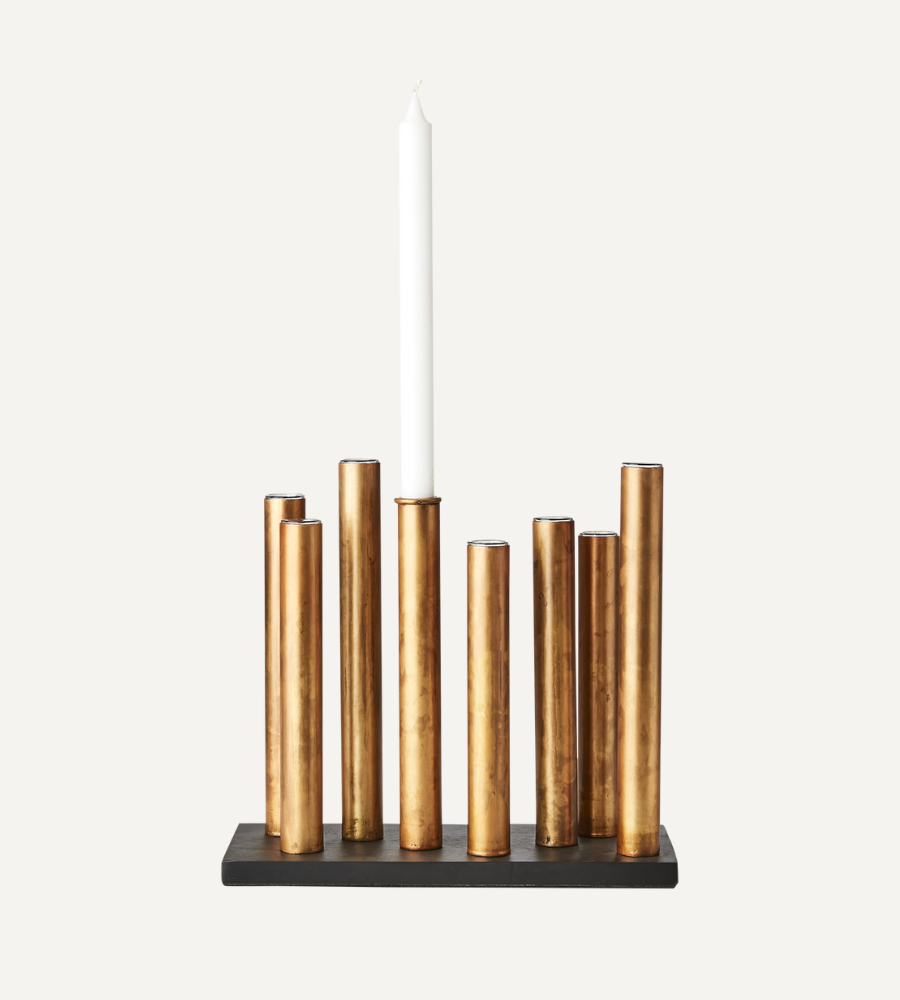 PIPER Ljusstake/vas, Kopparfärgad/svart