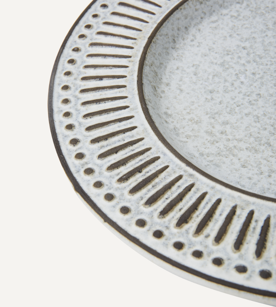 ANTONIA Tallrik Ø21, Grå/elfenben 6-PACK