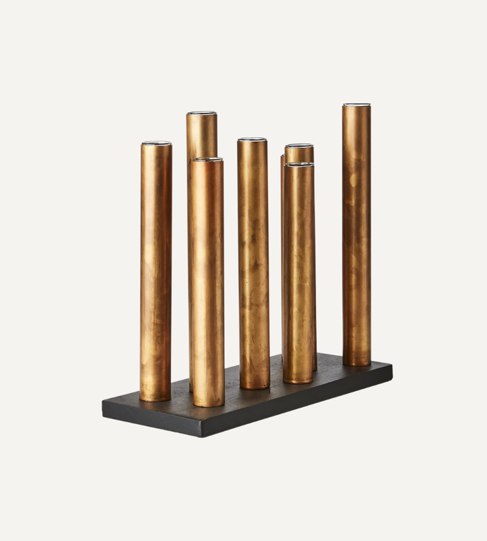 PIPER Ljusstake/vas, Kopparfärgad/svart