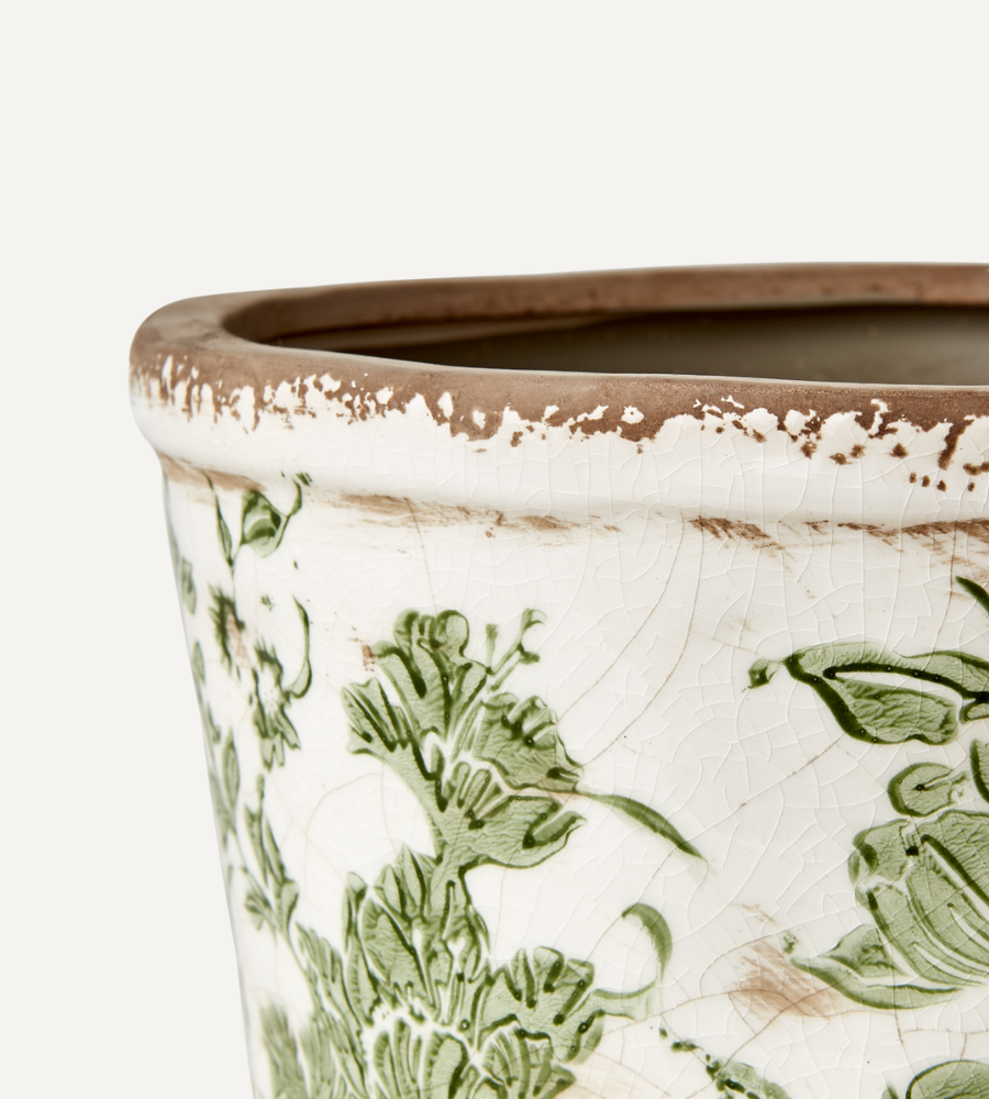 VICTORIA Kruka Vit/grön