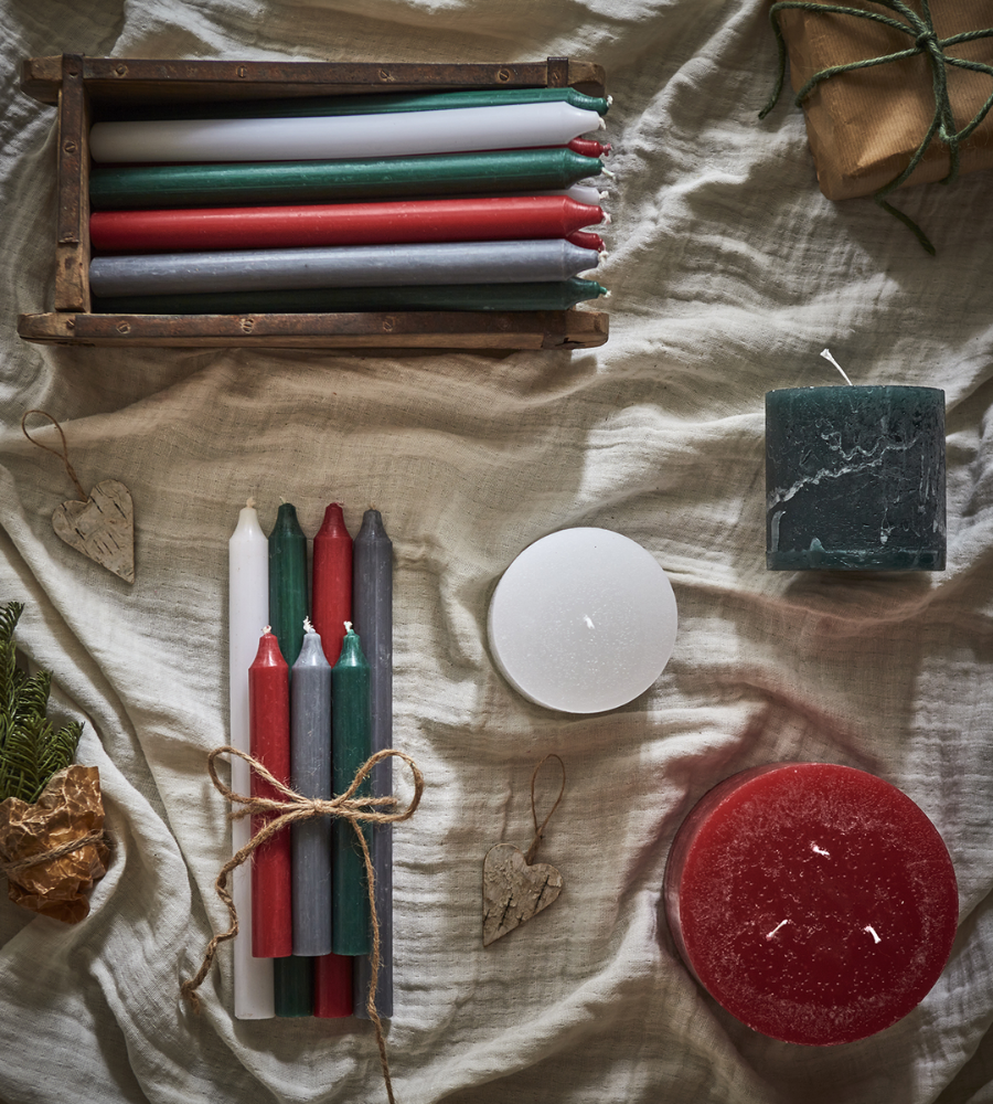 COTE NORD Treveksljus, Röd Ø15xH11 cm