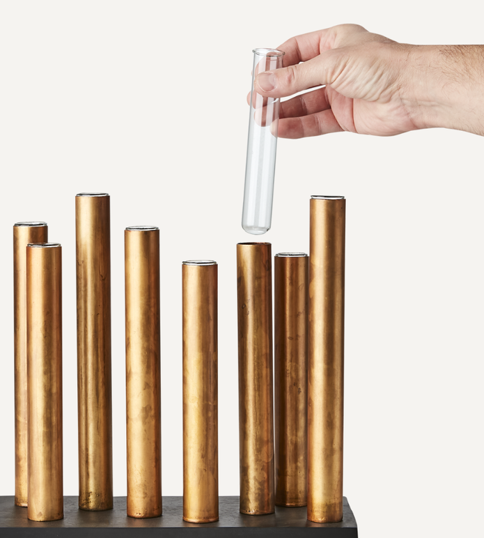 PIPER Ljusstake/vas, Kopparfärgad/svart