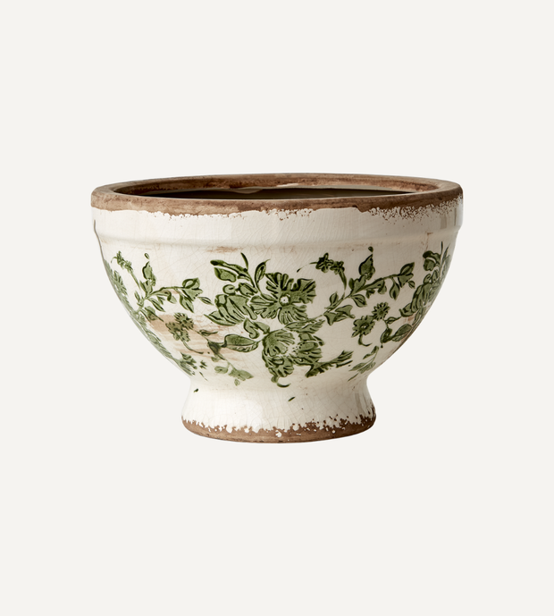 VICTORIA Kruka M, Vit/grön