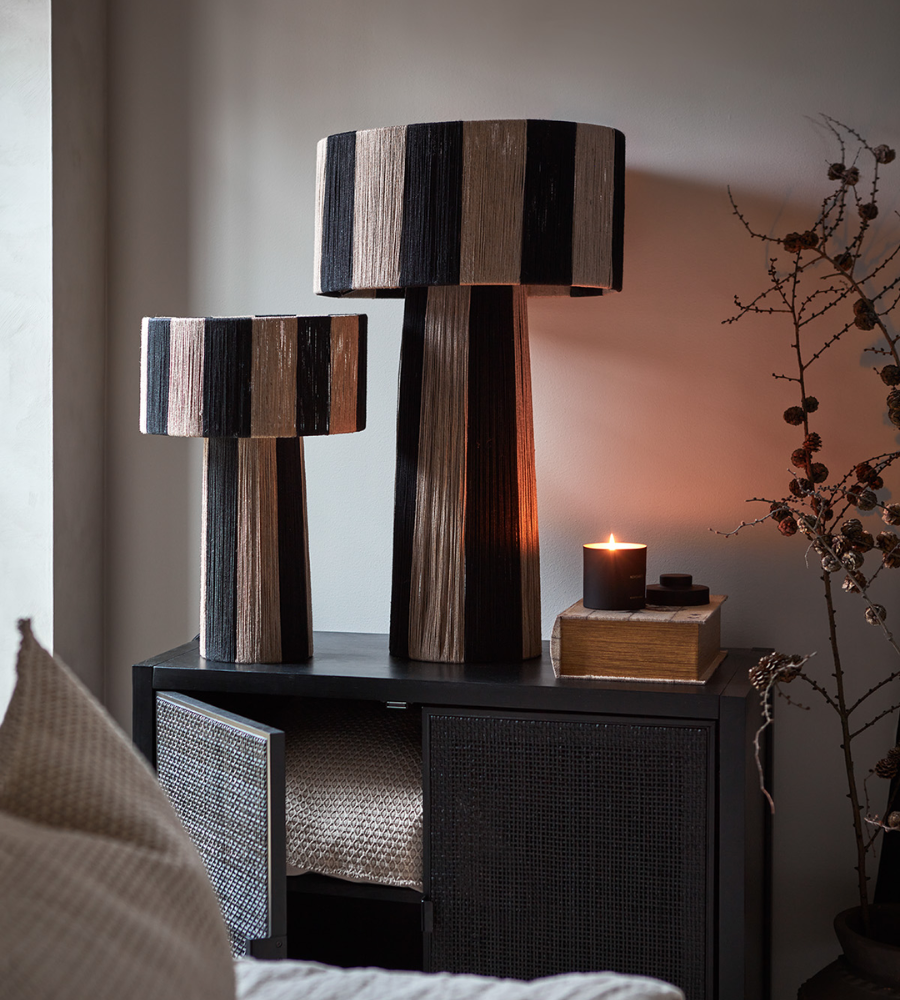 JULLAN Bordslampa M, Svart/natur