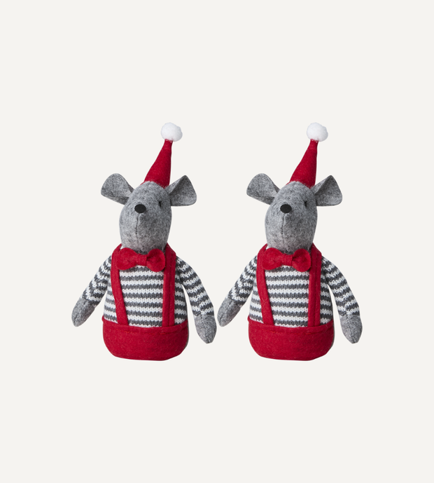 NISSE Julmus, Röd/grå 2-PACK