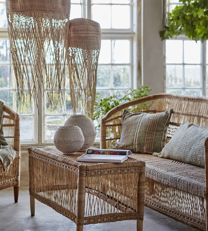 HILDA Randigt kuddfodral, flerfärgad 50x50