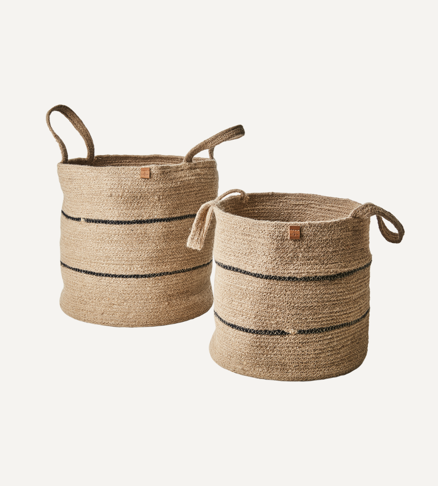 COLLECT Korg, set om 2, Natur/svart