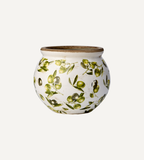 OLIVE Kruka rundad, Vit/grön