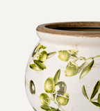 OLIVE Kruka rundad, Vit/grön