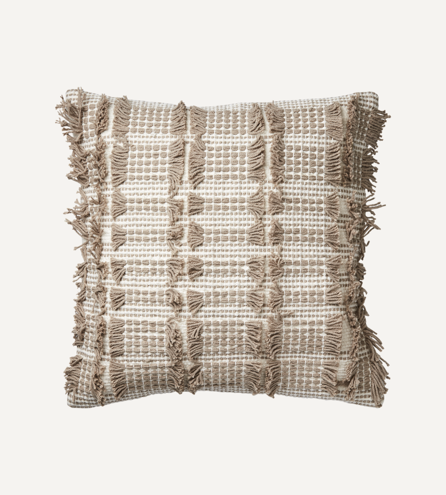 MINNA Kuddfodral, Vit/natur 50x50