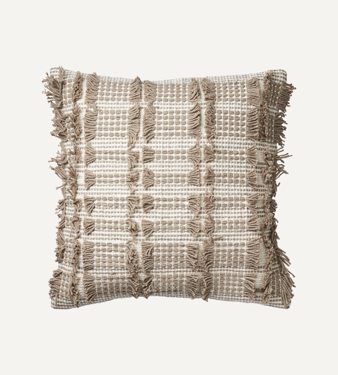 MINNA Kuddfodral, Vit/natur 50x50