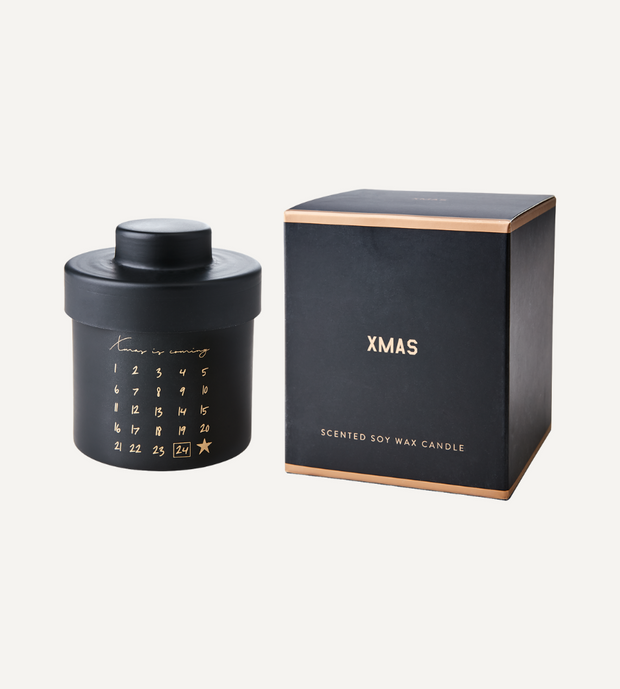 CALENDAR Doftljus Cinnamon & apple, Svart Storlek: Ø8xH10 cm