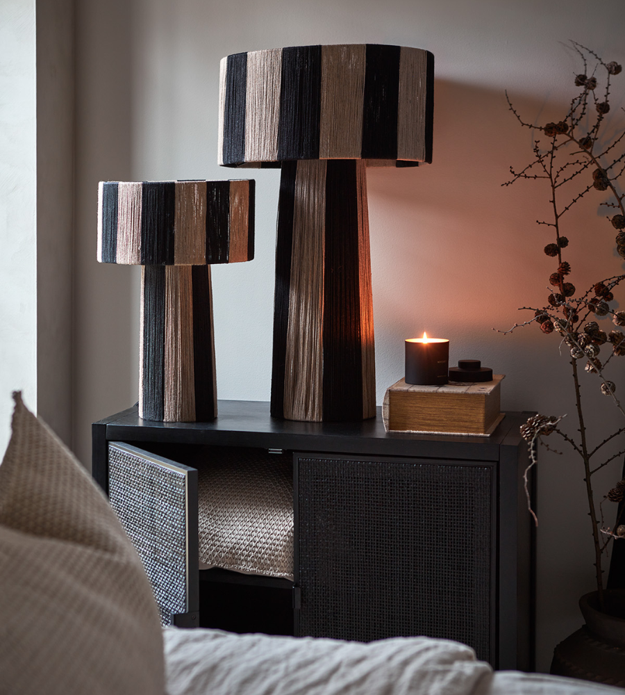 JULLAN Bordslampa L, Svart/natur