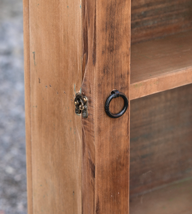 Väggvitrin / väggskåp återvunnet trä, H90 cm