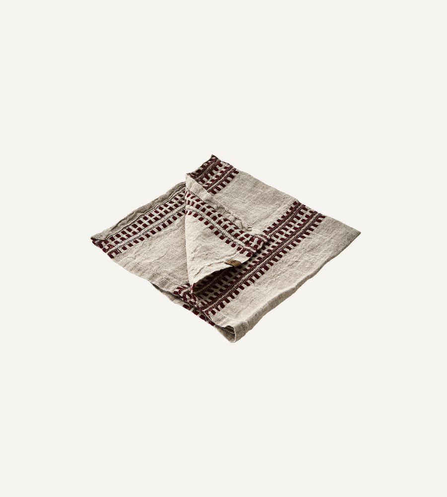 NOEL Servett, Röd/lingrå 4-PACK