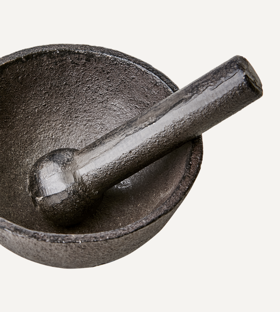 FREJ Mortel dekoration L, Brun/svart