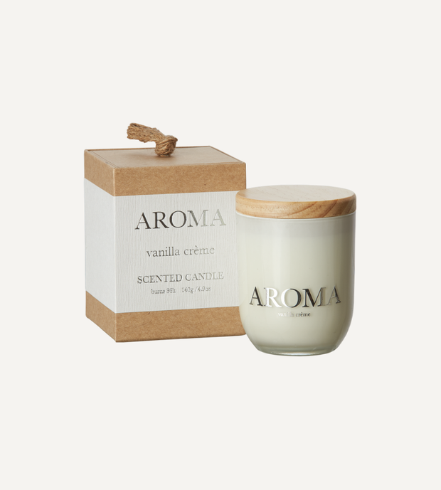 AROMA Doftljus S Vanilla cream, Brun/vit