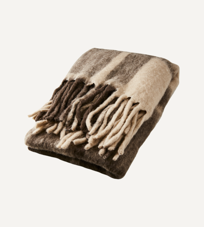 NILLA Filt, Brun/beige/grå 160x130