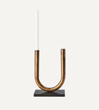 PIPER Ljusstake/vas, Kopparfärgad/svart