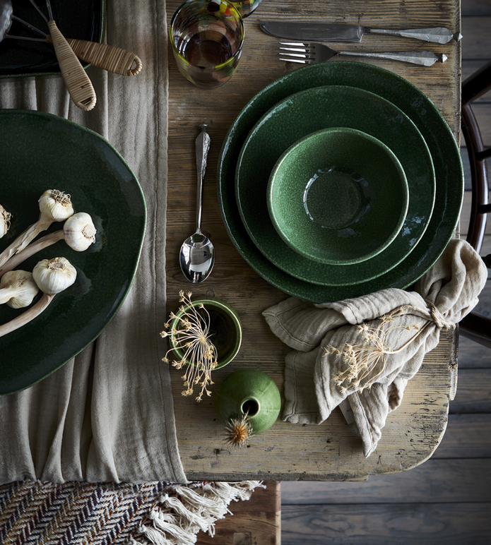 ANNABELLE Tallrik Ø28 , Grön 4-PACK