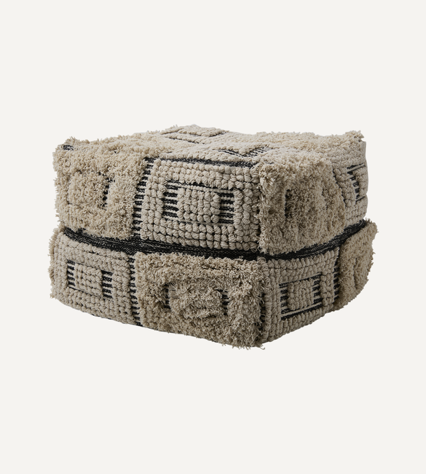 MINNA Sittpuff, Elfenben/svart