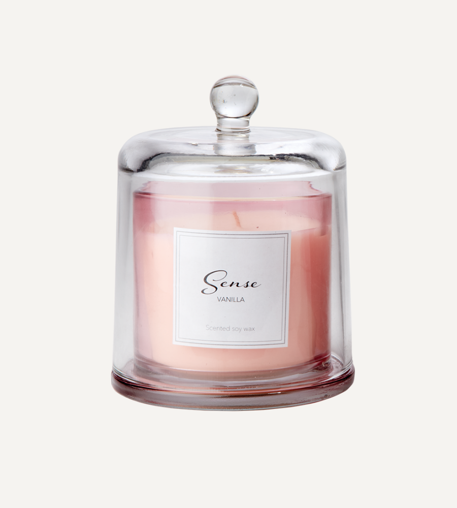 SENSE Doftljus med kupa Vanilla, Ljusrosa