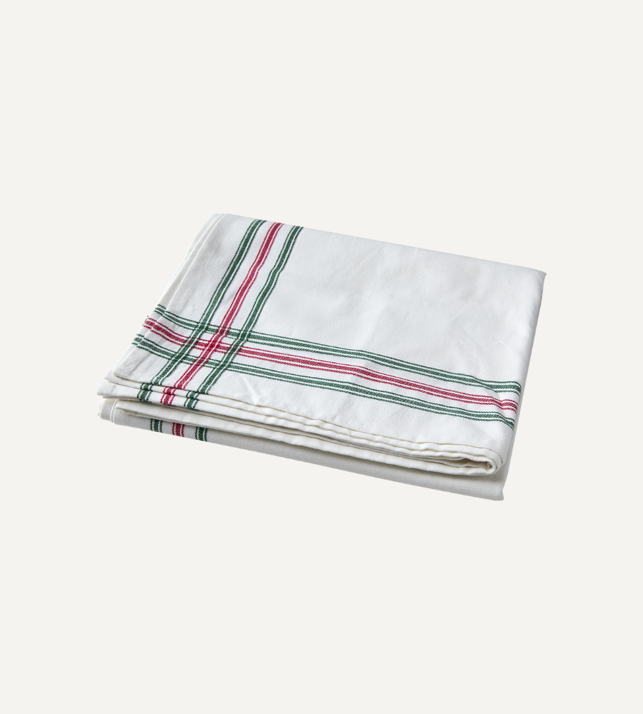 FLISA Bordsduk/julduk, Vit/grön/röd 250x150
