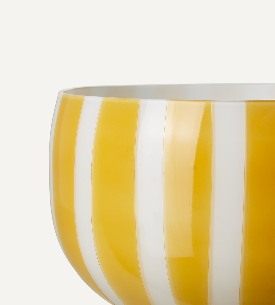 CIRCUS Skål på fot, Gul/vit