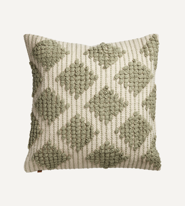 MINNA Kuddfodral, Grön/elfenben 50x50