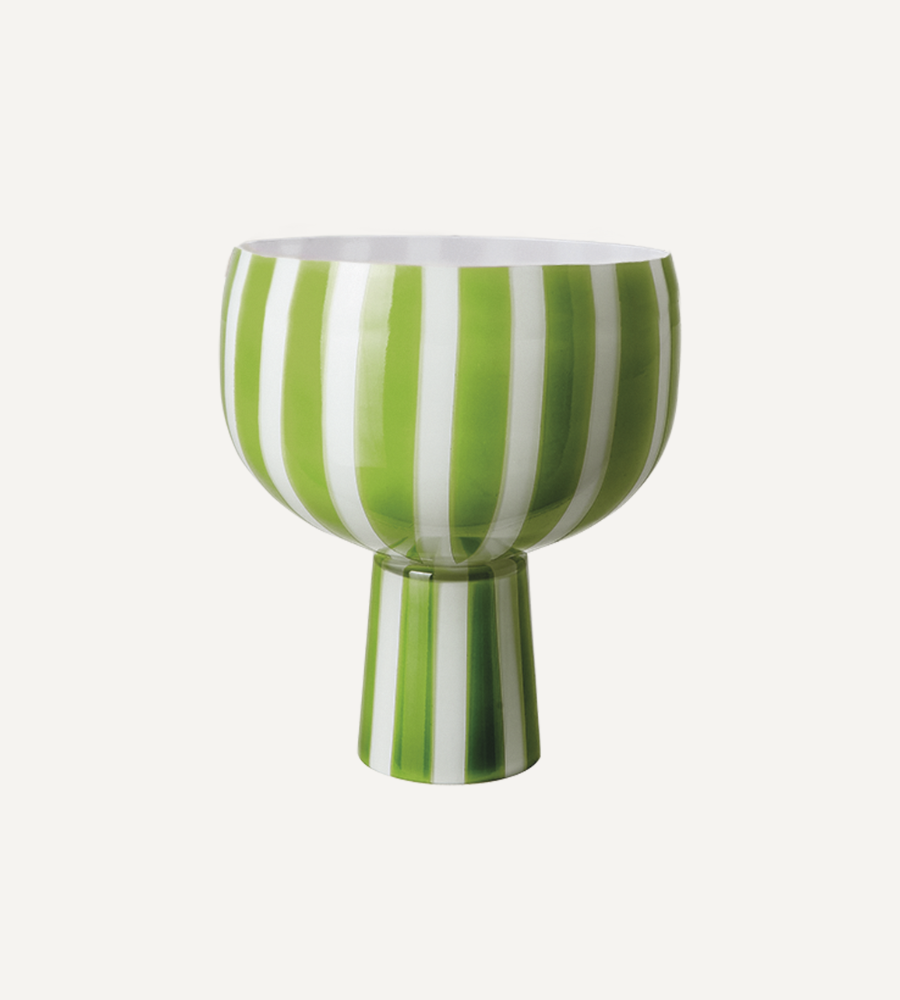 CIRCUS Skål på fot, Grön/vit