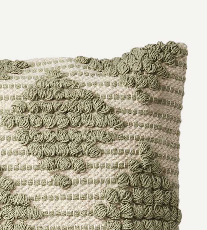 MINNA Kuddfodral, Grön/elfenben 50x50