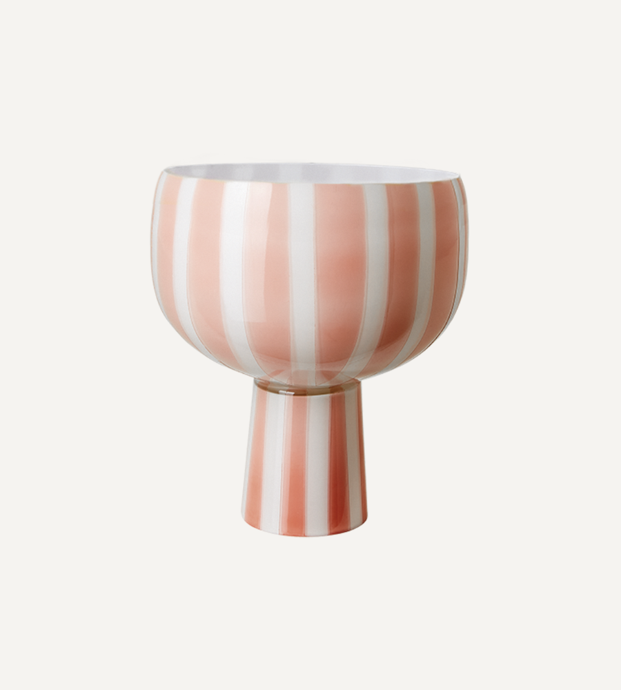 CIRCUS Skål på fot, Persika/vit