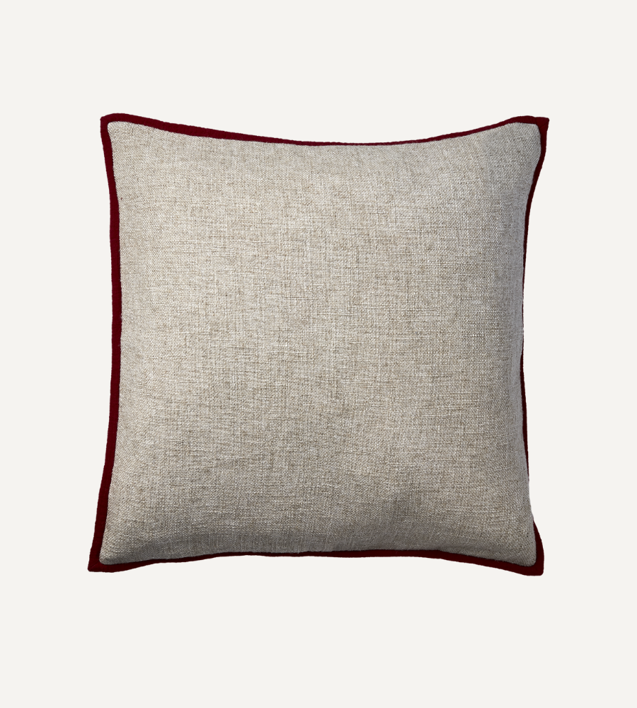 NOEL Kuddfodral, Natur/röd L50xW50