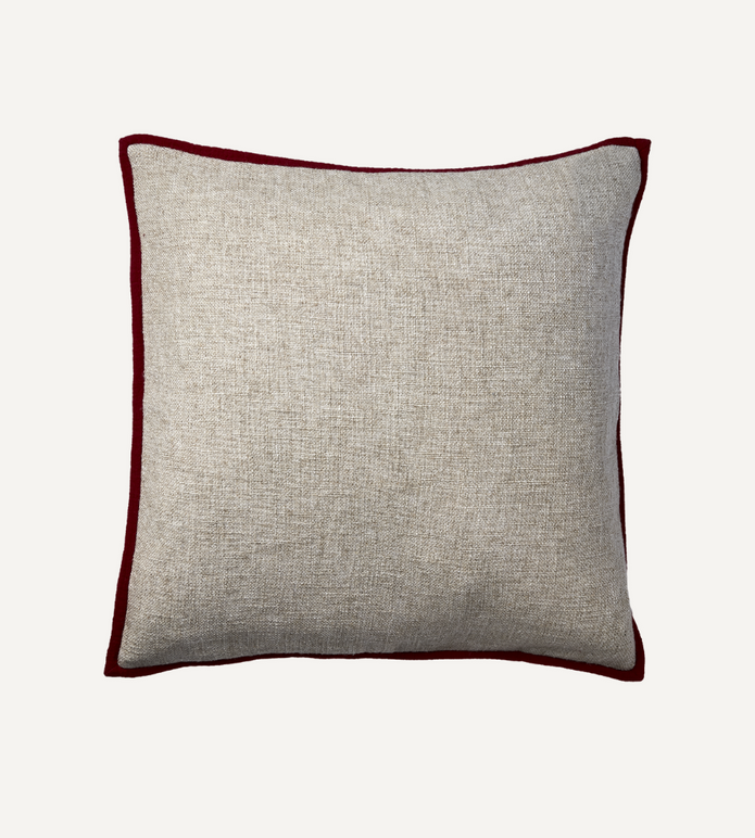 NOEL Kuddfodral, Natur/röd L50xW50