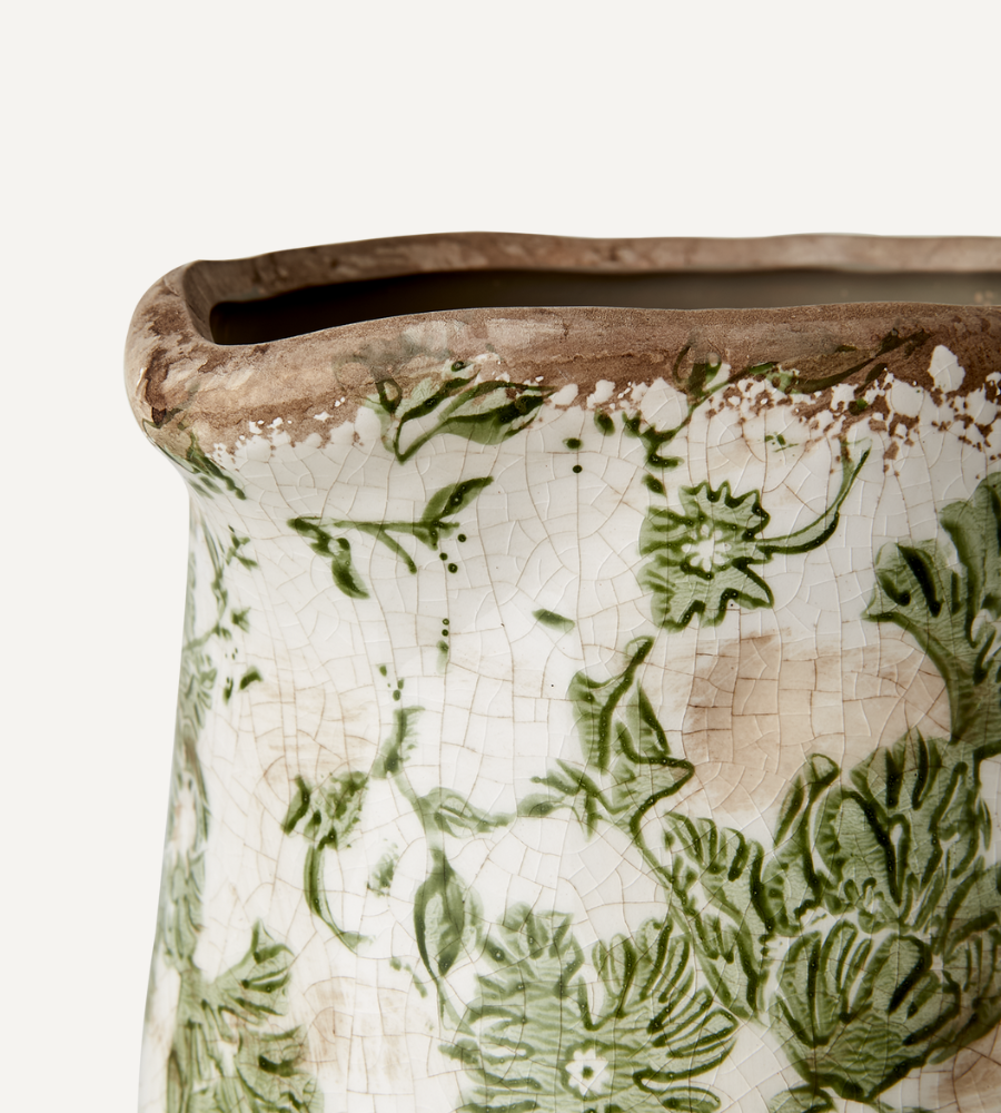 VICTORIA Kanna/kruka M, Vit/grön