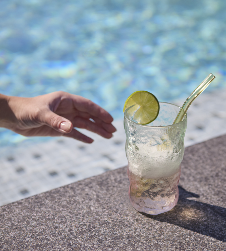 COCKTAIL Glas, Grön/rosa 4-PACK