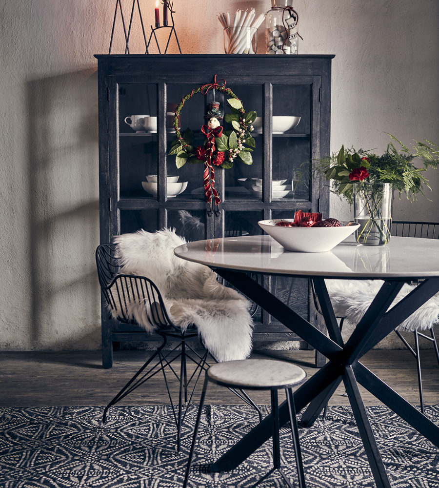 MARCELLO Pall i Järn & Marmor, Svart