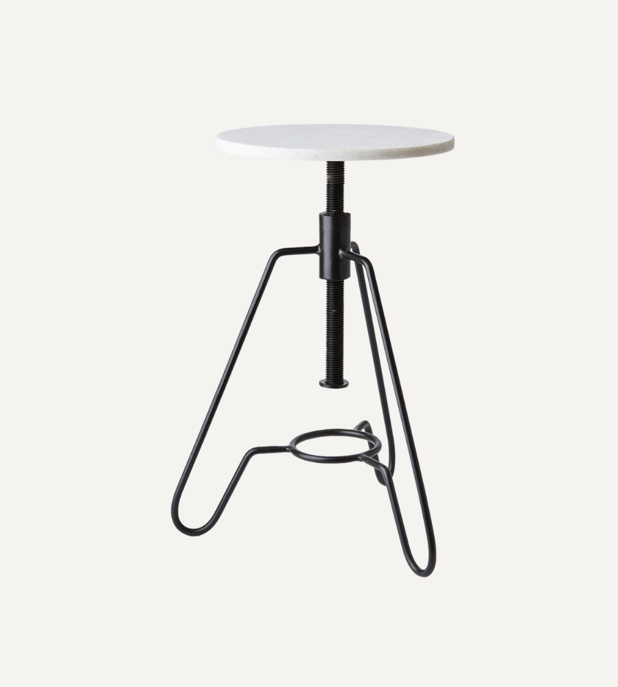 MILAN Pall i Järn & marmor, Svart