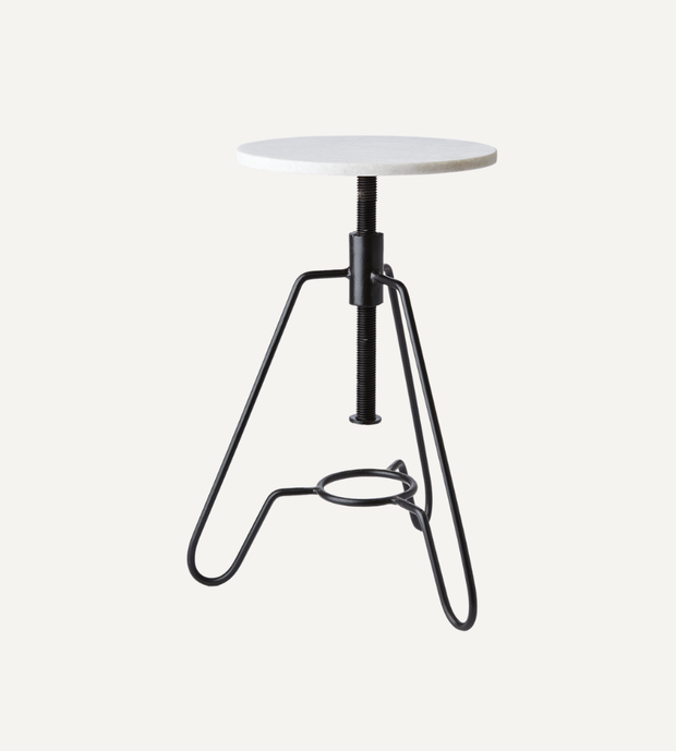 MILAN Pall i Järn & marmor, Svart